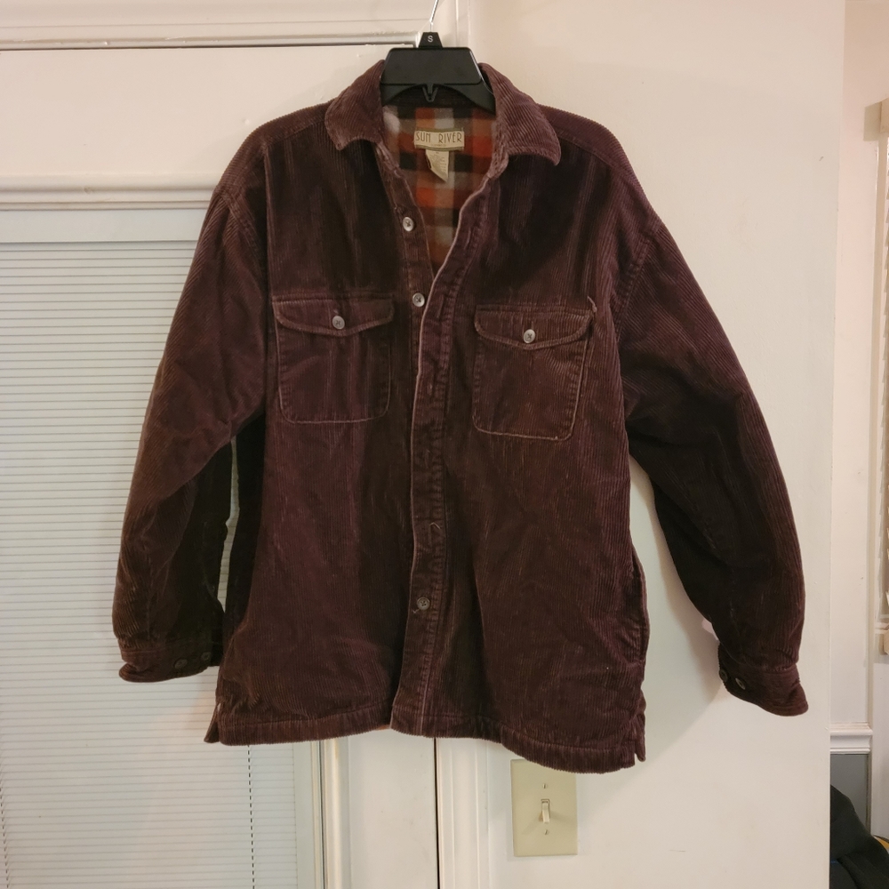 Sun River Men's Brown Corduroy Flannel Lined Jacket Size M